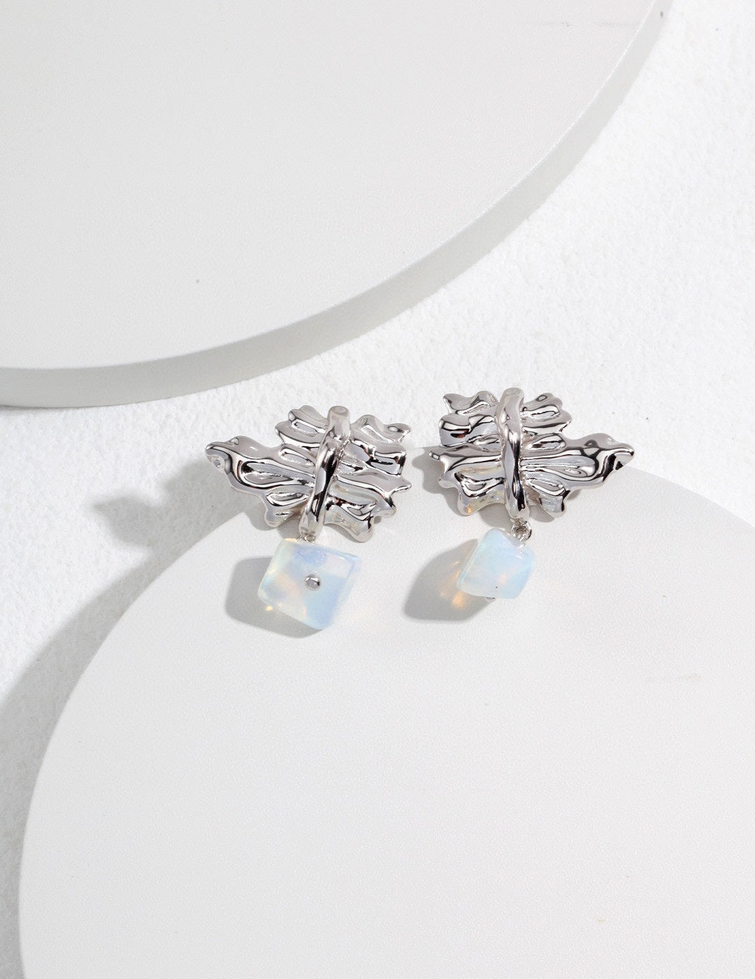 Sterling Silver Opal Earrings