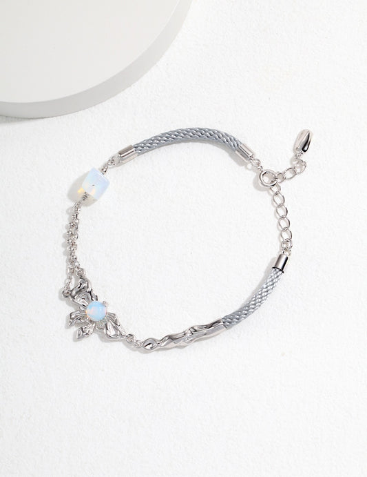 Bowknot Sterling Silver Opal Bracelet