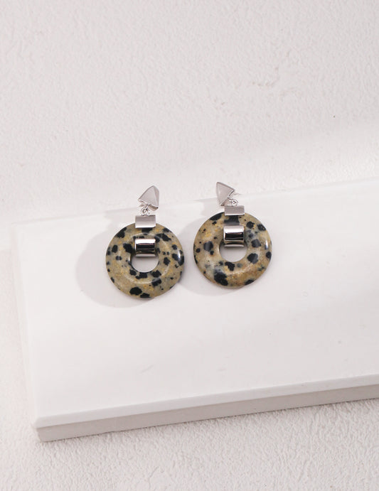 Dalmatian Stone Earrings