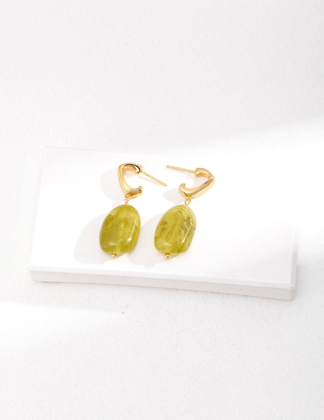 Modern Style Green Resin Earrings