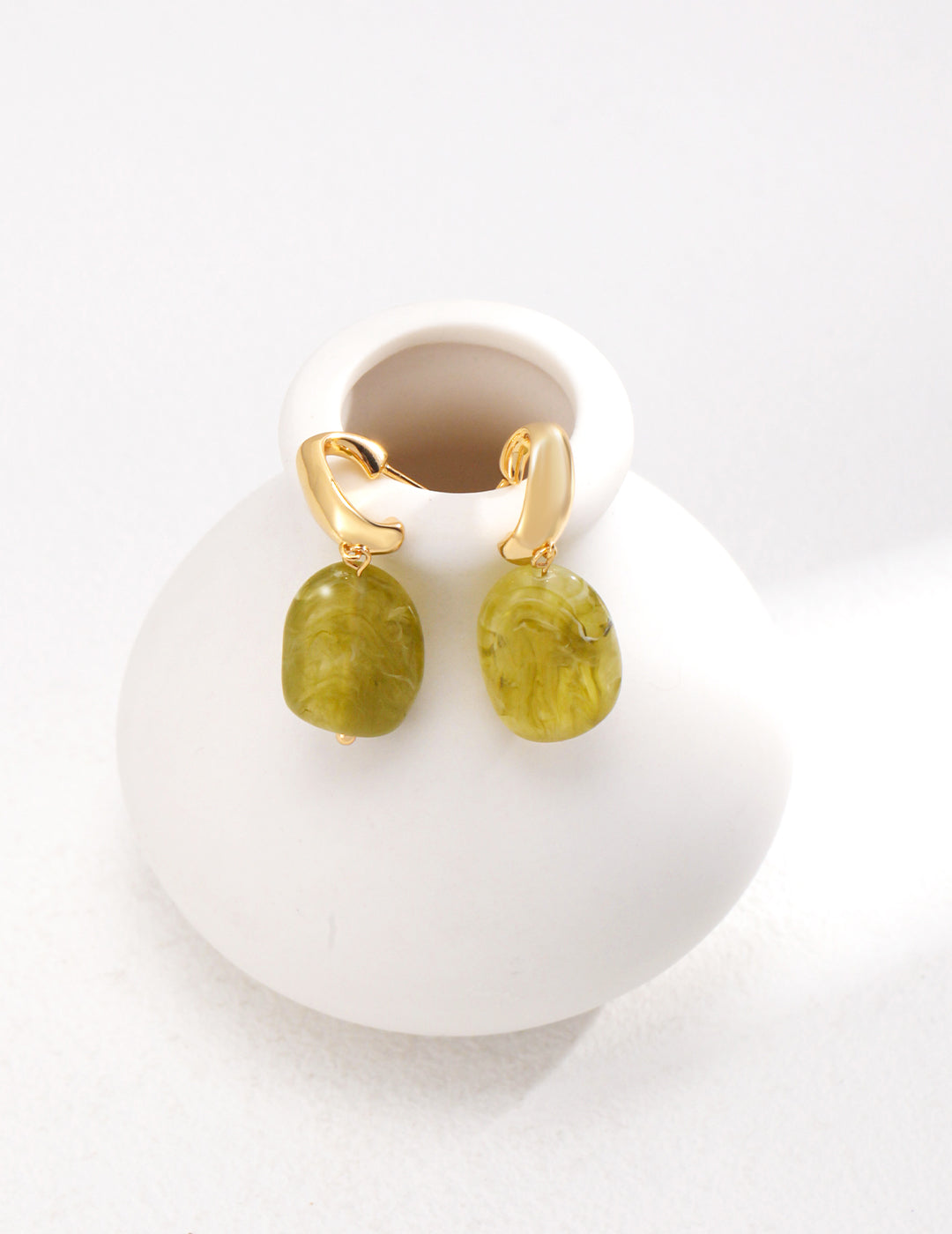 Modern Style Green Resin Earrings