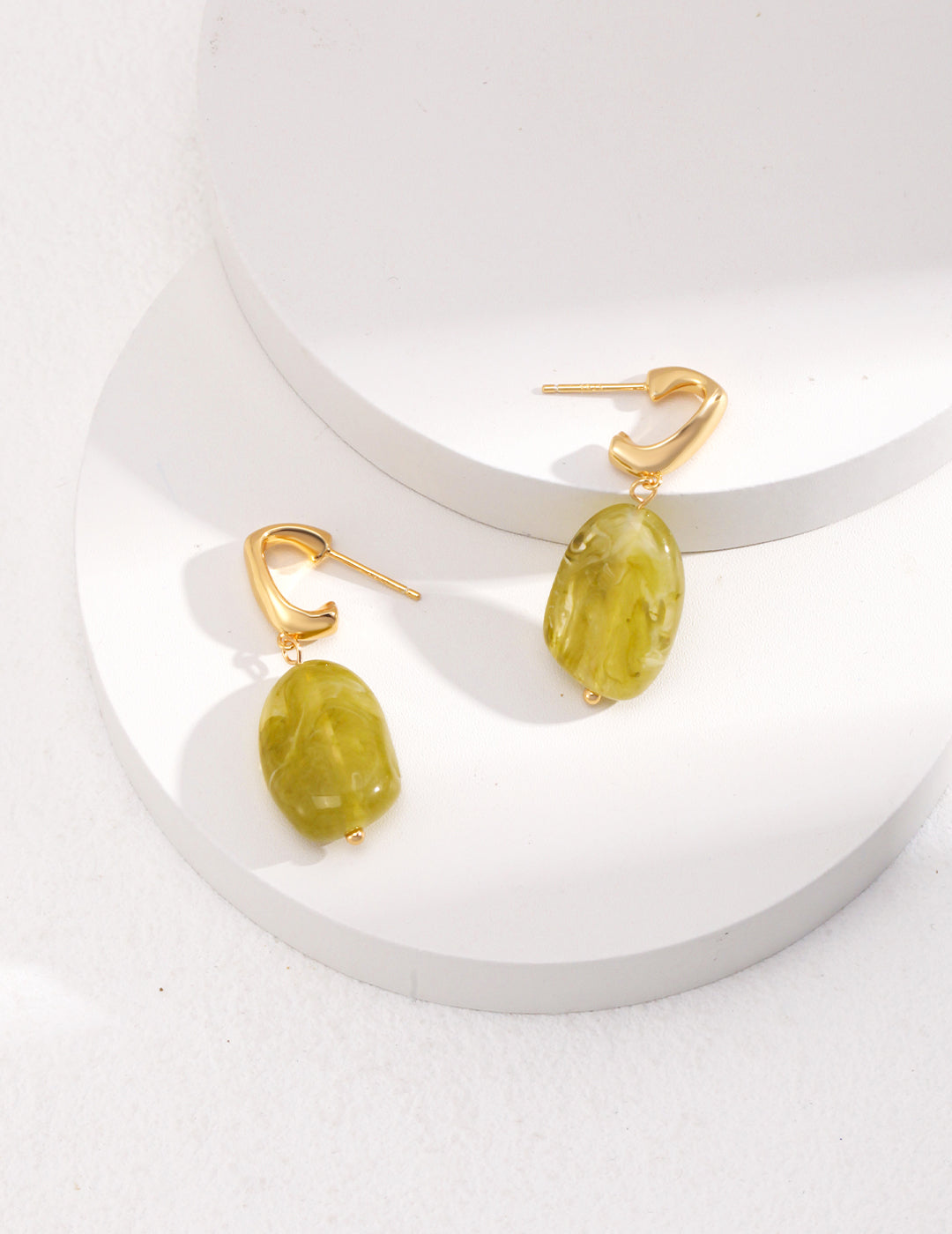 Modern Style Green Resin Earrings