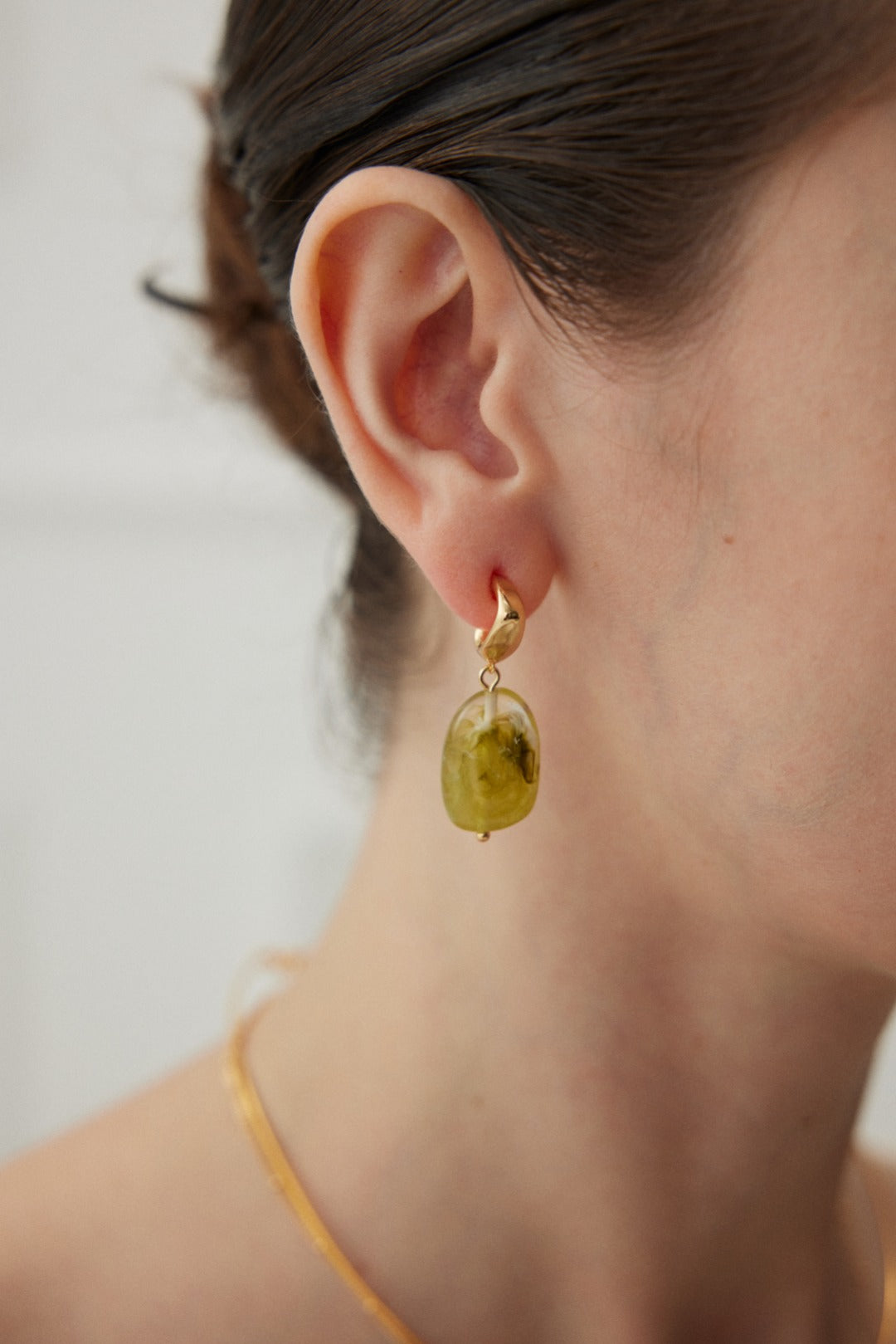 Modern Style Green Resin Earrings