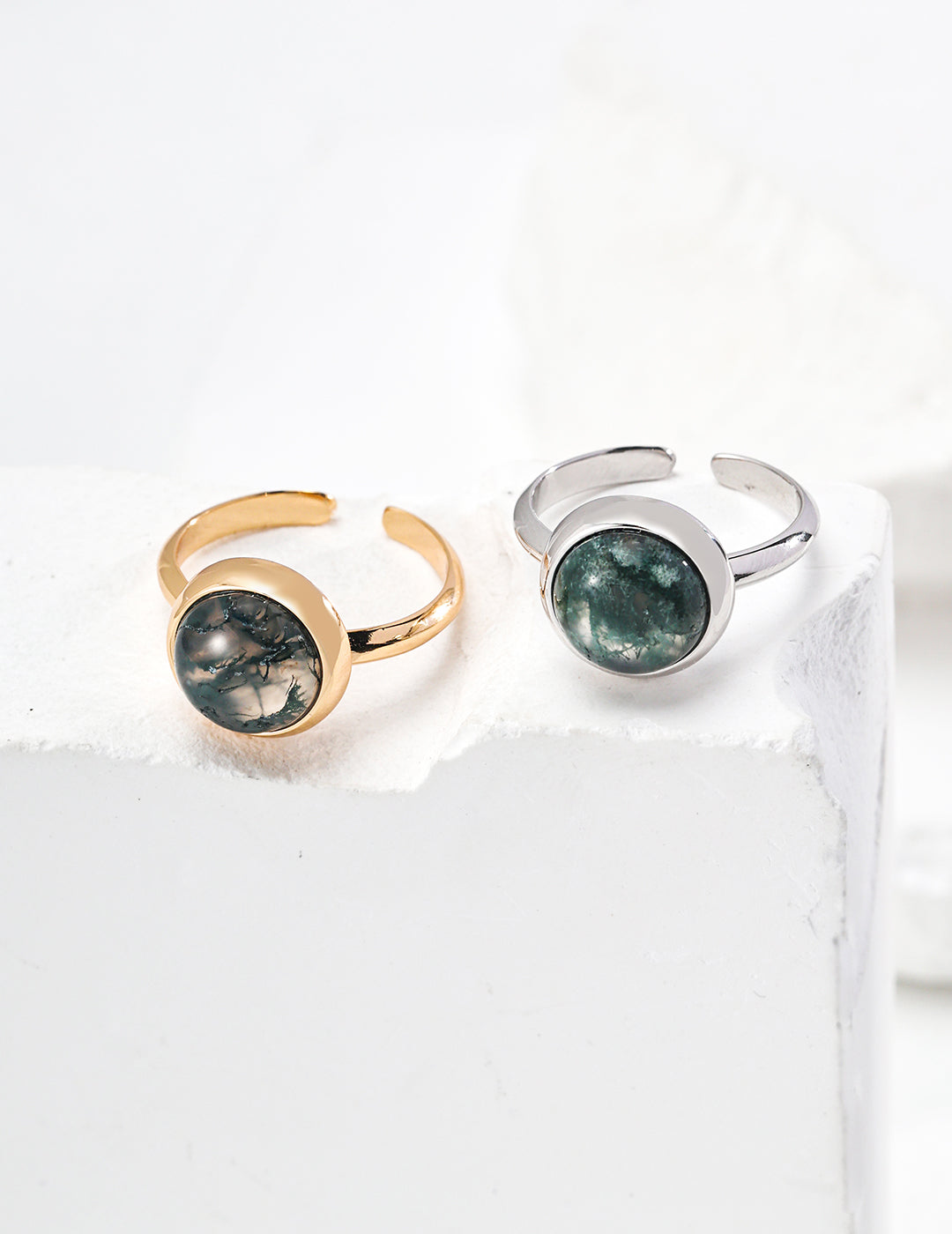 Watercress Agate Sterling Silver Ring