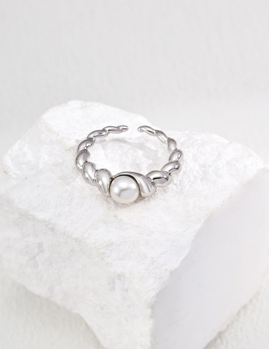 S925 Silver Natural Pearl Ring