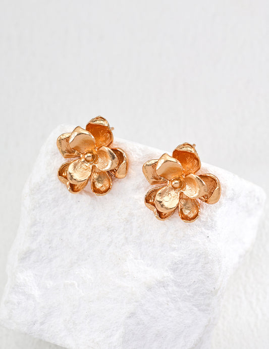 S925 Silver Designer Flower Earrings